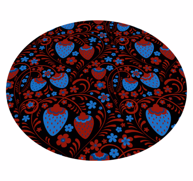 Covor de vinil pentru bucătărie aranjament floral cu căpșuni - TenStickers