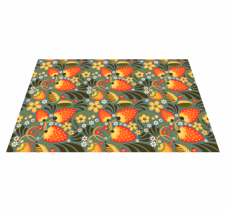 Covor de vinil pentru bucătărie model floral luminos - TenStickers