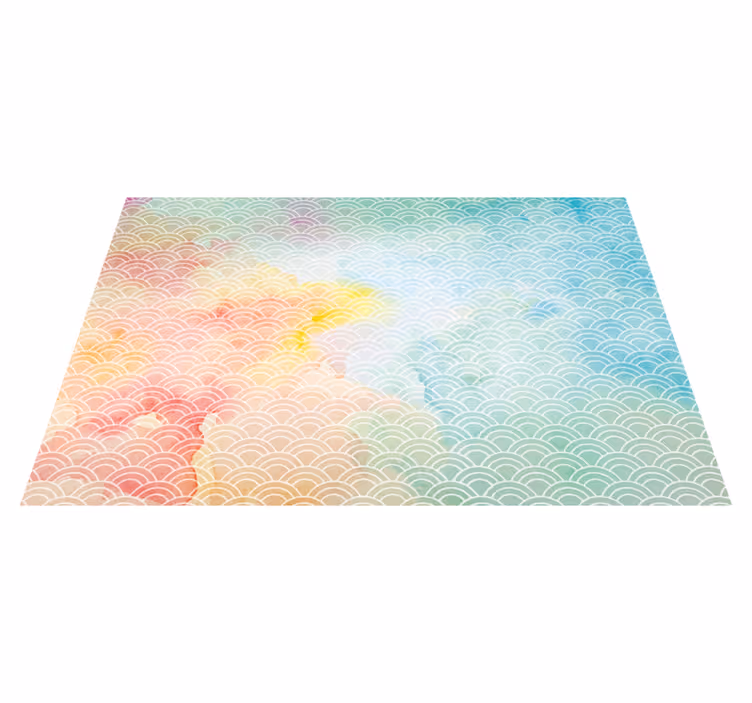 Covor de vinil geometric motiv pastelat al valurilor - TenStickers