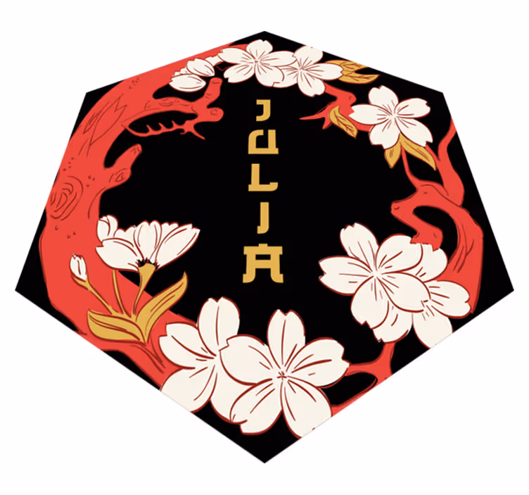Covor de vinil cu nome armonie florală personalizată - TenStickers