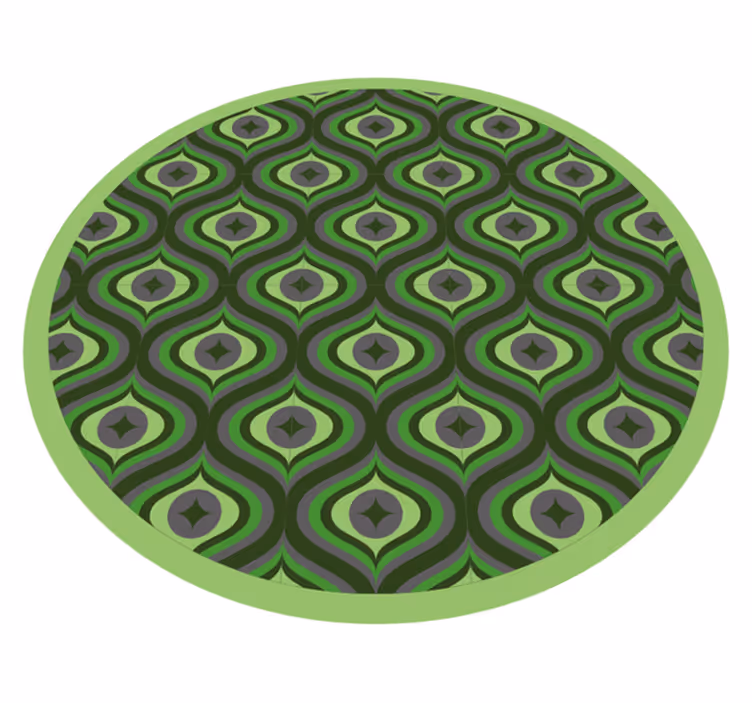 Covoruri vinil rotund valuri verzi complexe - TenStickers