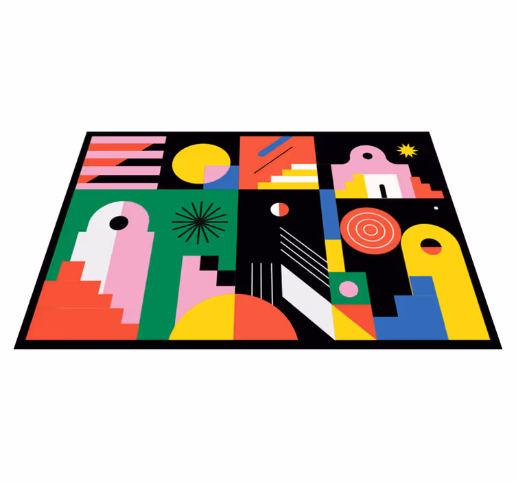 Covor de vinil geometric forme moderne îndrăznețe - TenStickers