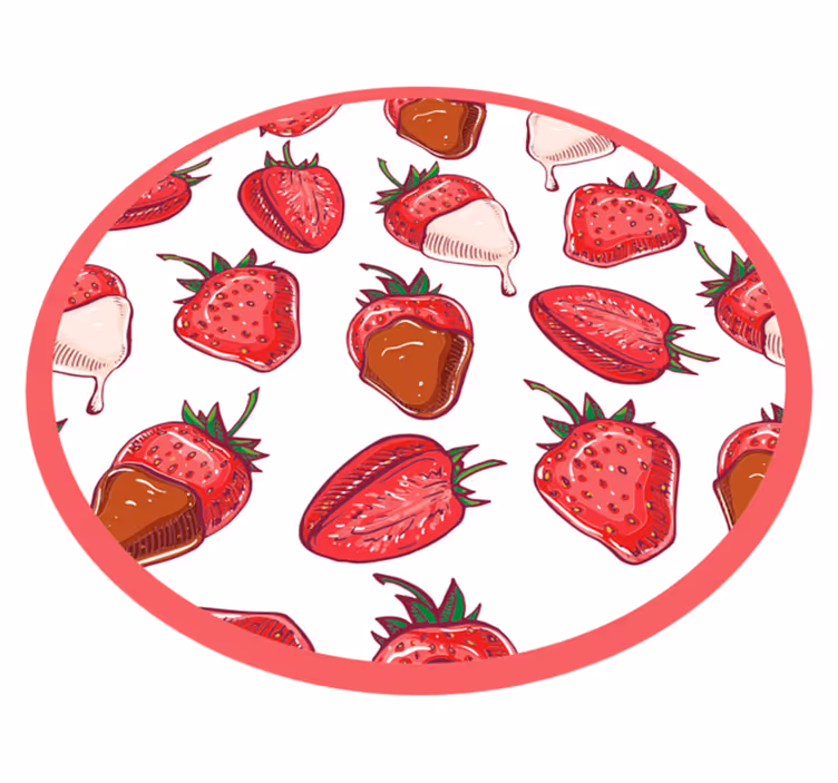 Covoruri vinil rotund deliciu dulce de căpșuni - TenStickers