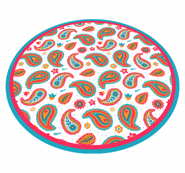 Covor de vinil etnic motiv paisley vibrant - TenStickers