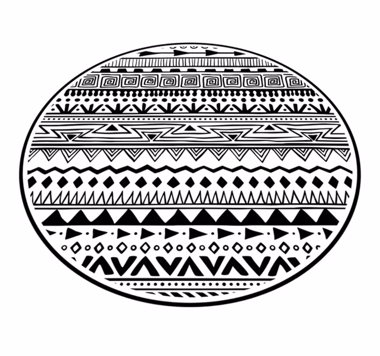 Covor de vinil etnic modele alb-negru - TenStickers