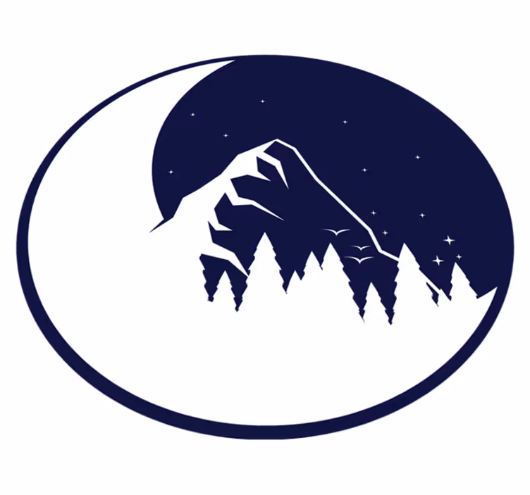 Covor vinil cu aspect de natura vedere la munte la lună - TenStickers