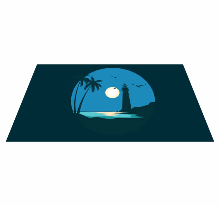 Covor vinil cu aspect de natura scenă de far de coastă - TenStickers