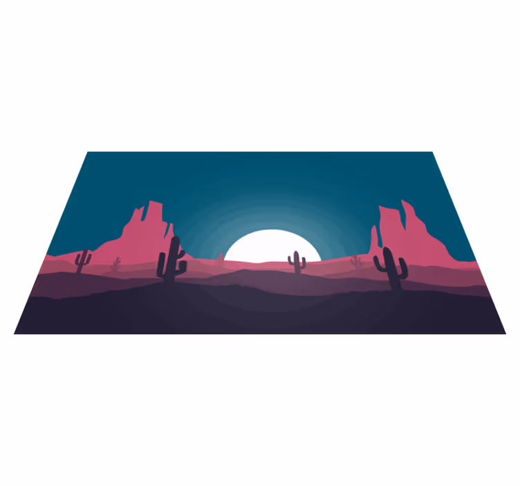 Covor vinil cu aspect de natura peisaj apus desert - TenStickers