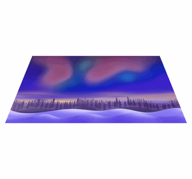 Aurora boreală cu zăpadă covor modern - TenStickers