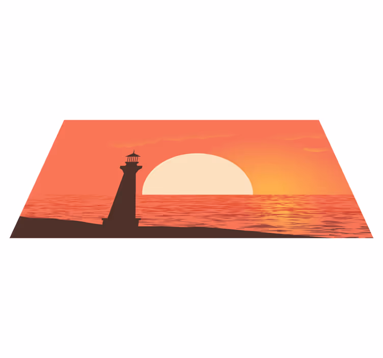 Covor vinil cu aspect de natura vedere la apusul de coastă - TenStickers
