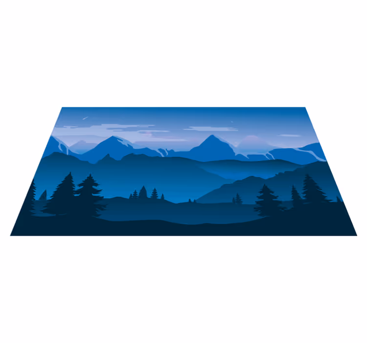 Covor vinil cu aspect de natura peisaj cu vedere la munte - TenStickers
