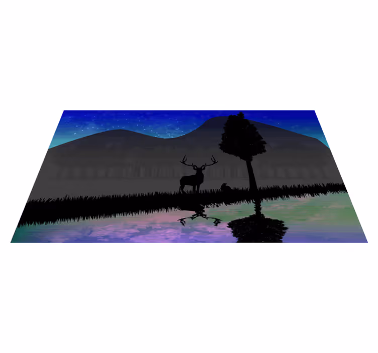 Covor vinil cu aspect de natura vedere pitorească a siluetei - TenStickers