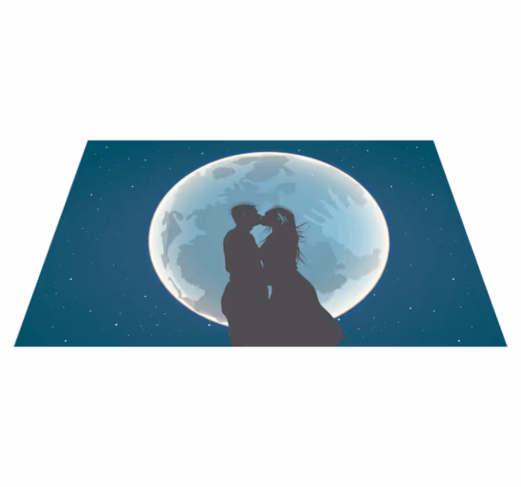 Covor vinil dormitor sărut la lumina lunii - TenStickers