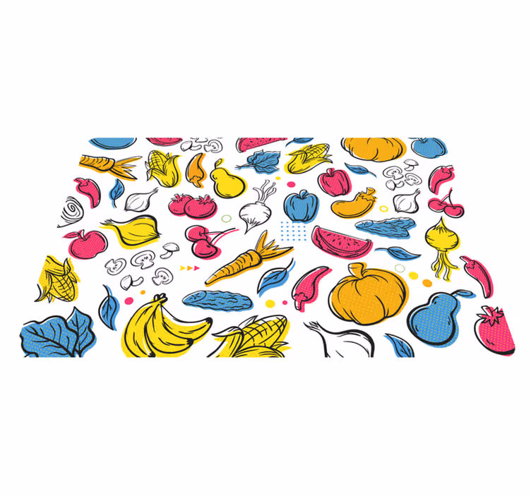 Covor de vinil pentru bucătărie ilustrație fructe vibrante - TenStickers