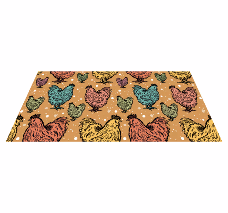 Covor vinil animal modele fermecătoare de cocoși - TenStickers