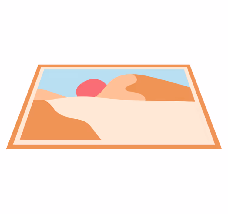 Covor vinil cu aspect de natura peisaj nisipos apus de soare - TenStickers