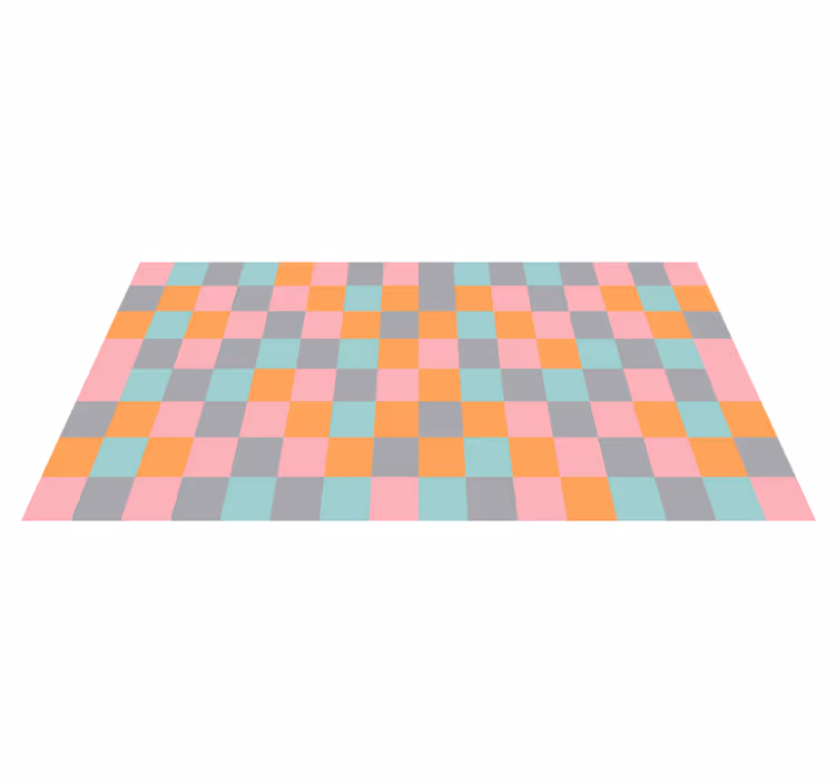 Covor de vinil geometric tablă de șah colorată - TenStickers