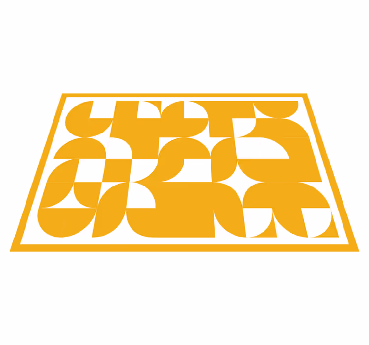 Covor de vinil geometric forme galbene îndrăznețe - TenStickers