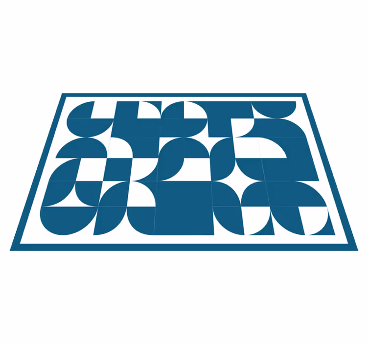 Covor de vinil geometric motiv abstract albastru - TenStickers