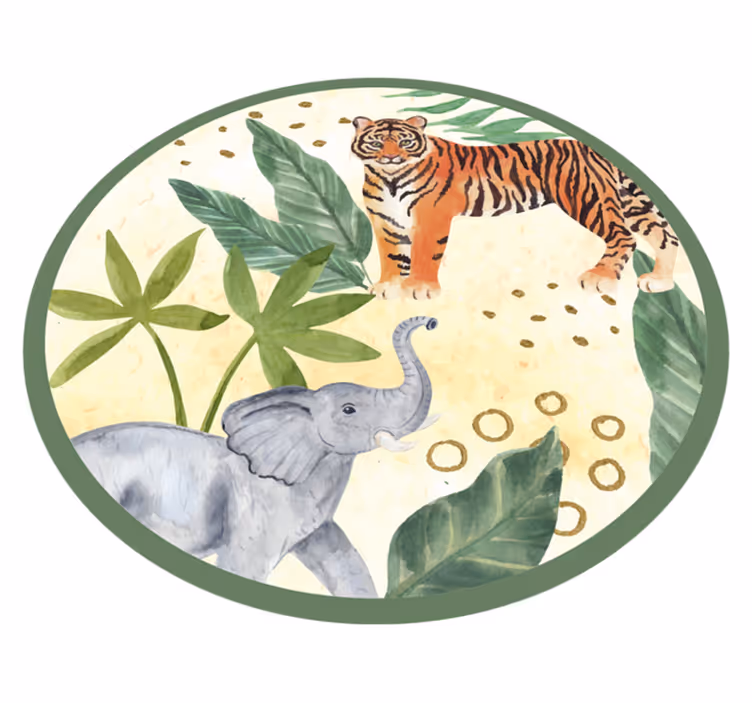 Covor vinil animal scenă tropicală a faunei sălbatice - TenStickers