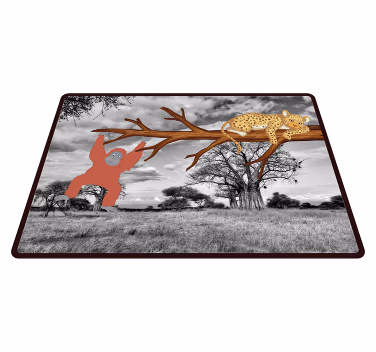 Covor vinil animal creaturi junglei jucăușe - TenStickers