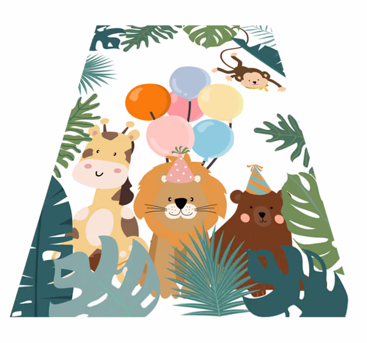 Animale safari cu covor pentru animale cu baloane de aer - TenStickers