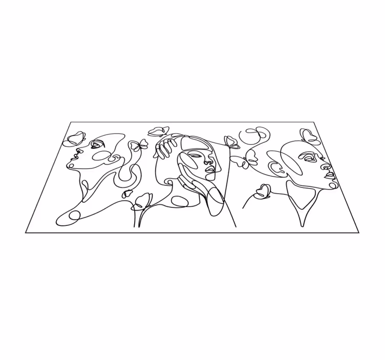 Covor vinil modern fețe de artă outlime - TenStickers