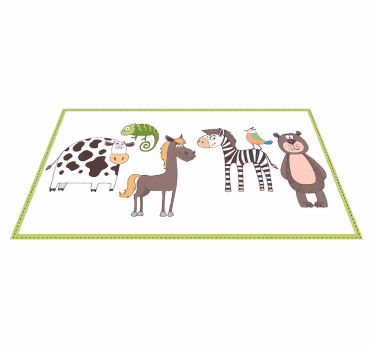 Covor de vinil pentru copii prieteni drăguți cu animale - TenStickers