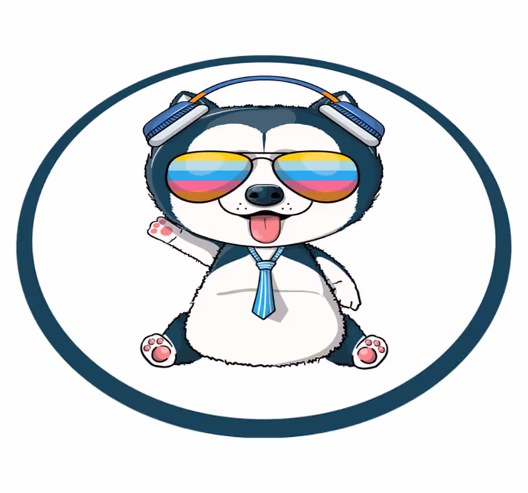 Covor de vinil pentru copii personaj cățeluș cool - TenStickers