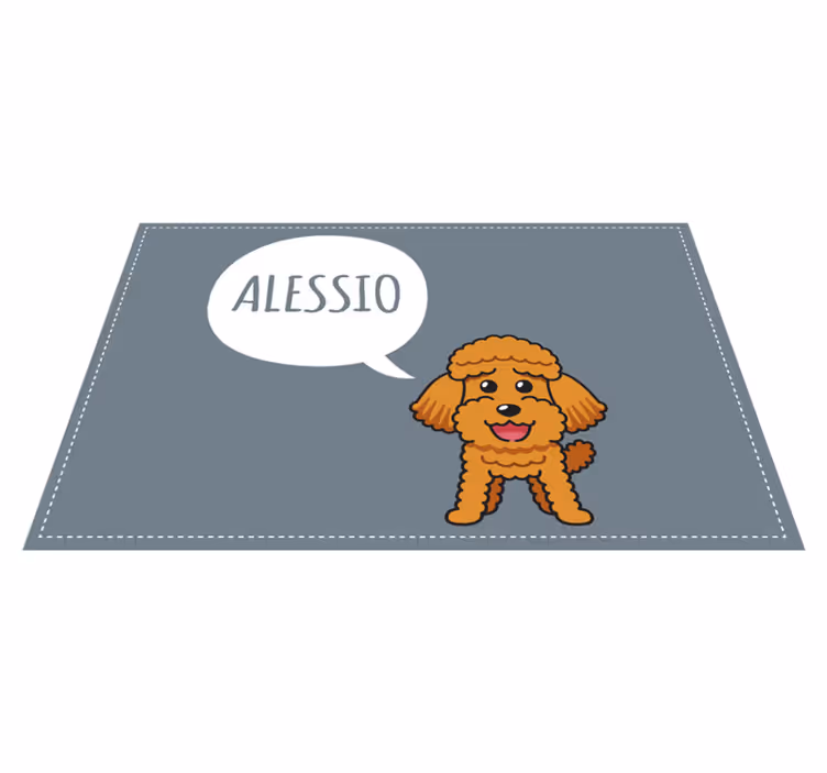 Personaj de desene animate covor fericit caine pudel animal - TenStickers