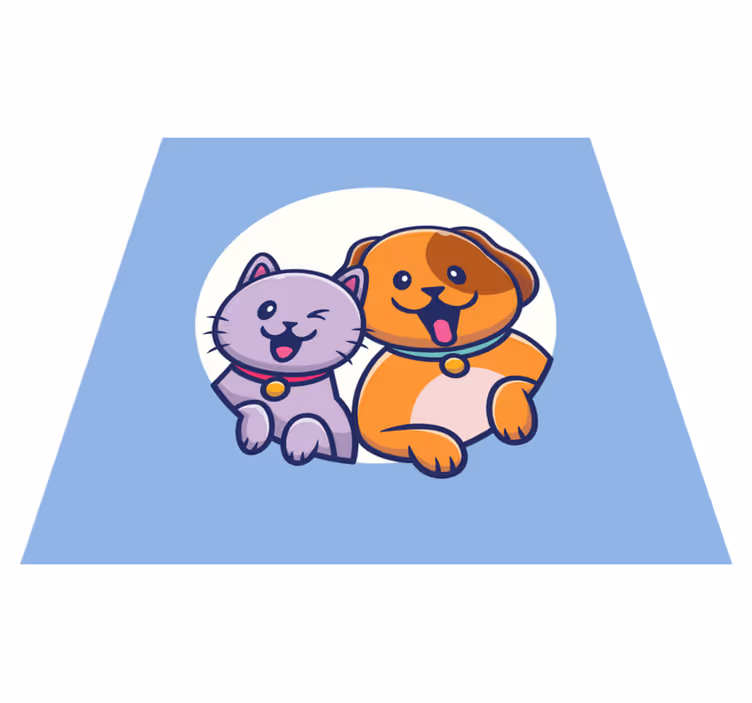 Covor vinil animal duo drăguț de animale de companie - TenStickers