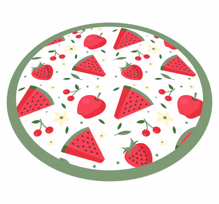 Covor de vinil pentru bucătărie model floral cu fructe - TenStickers