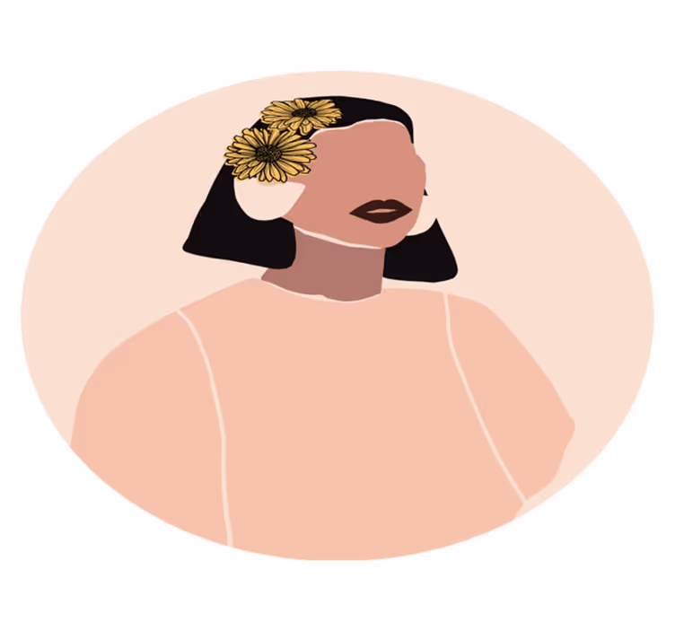 Covor vinil flori și plante portret floral - TenStickers