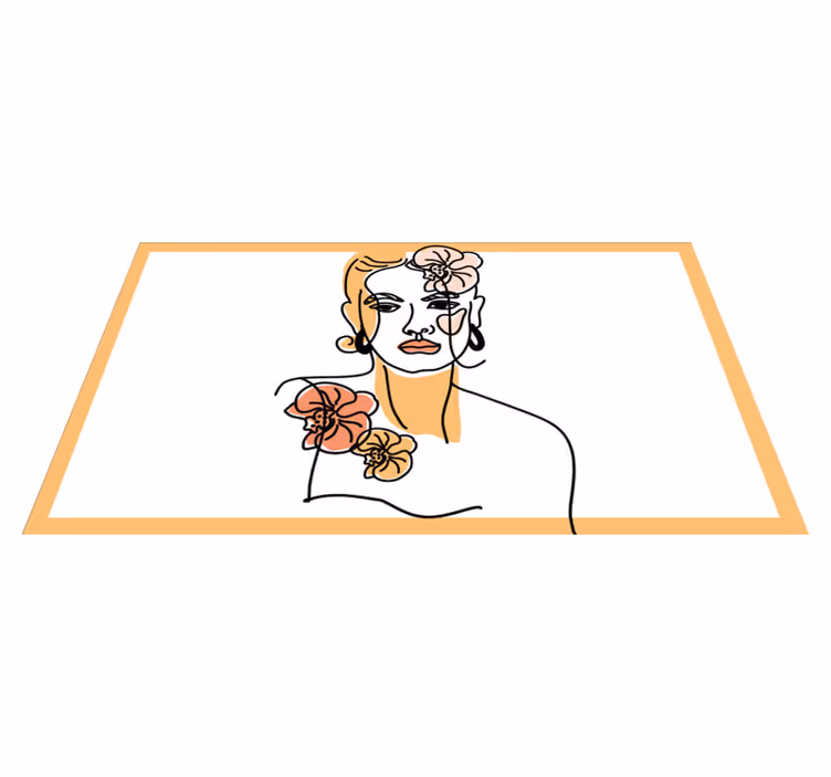 Covor vinil modern portret floral elegant - TenStickers