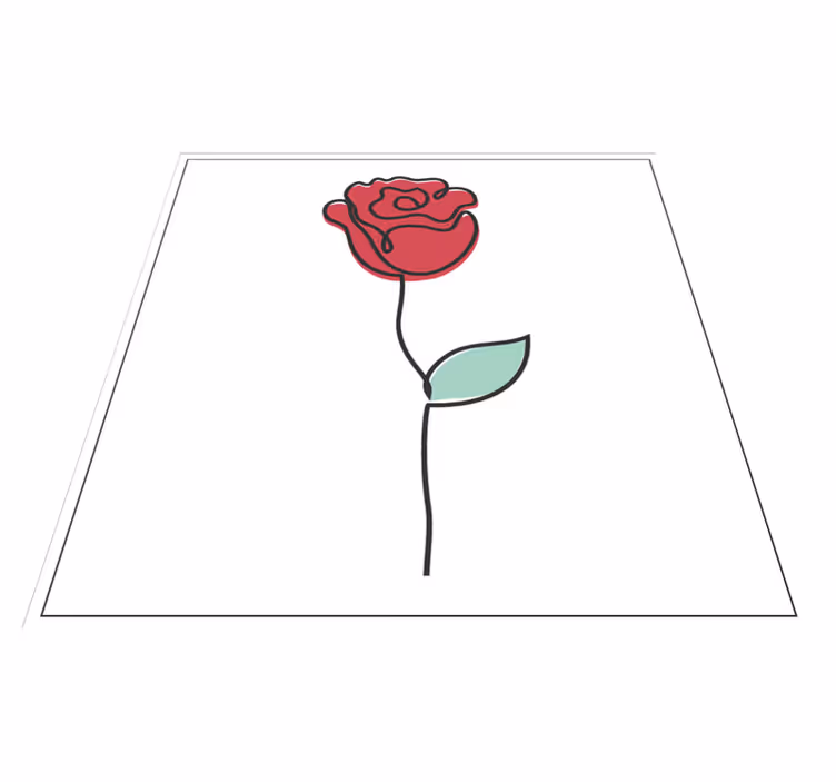 Covor vinil flori și plante floare de trandafir elegantă - TenStickers