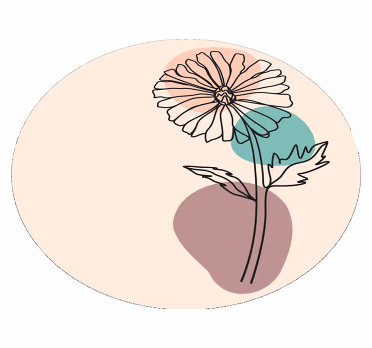 Covor vinil flori și plante siluetă florală elegantă - TenStickers