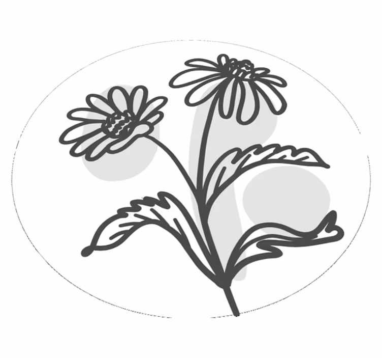 Covoruri vinil rotund motiv floral elegant - TenStickers