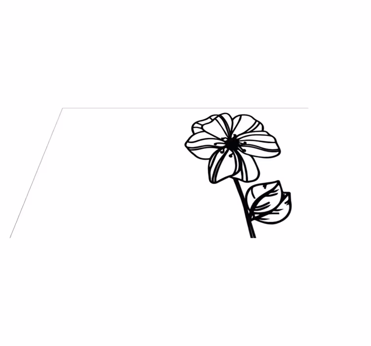 Covor vinil flori și plante design elegant alb-negru - TenStickers