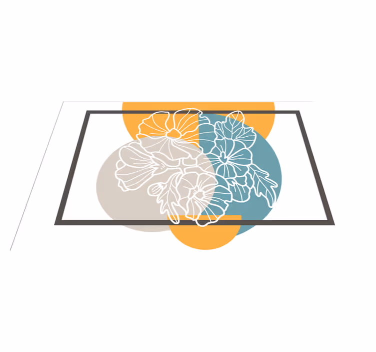 Covor vinil flori și plante accent floral modern - TenStickers