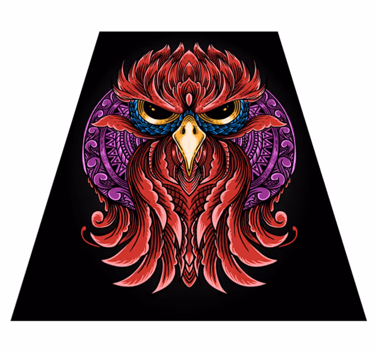 Covor vinil animal emblemă elaborată a bufniței - TenStickers