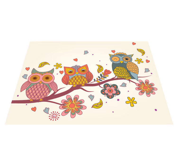 Bufniță mandala cu covor de dormitor de multe culori - TenStickers