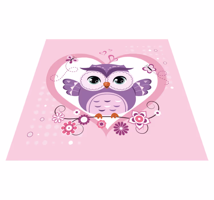 Ilustrare bufnita bebelus si covor dormitor vatra - TenStickers