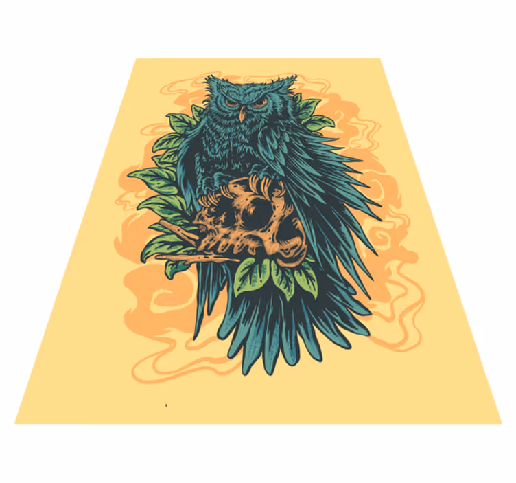 Covor vinil print animalier arta bufniței mistice - TenStickers
