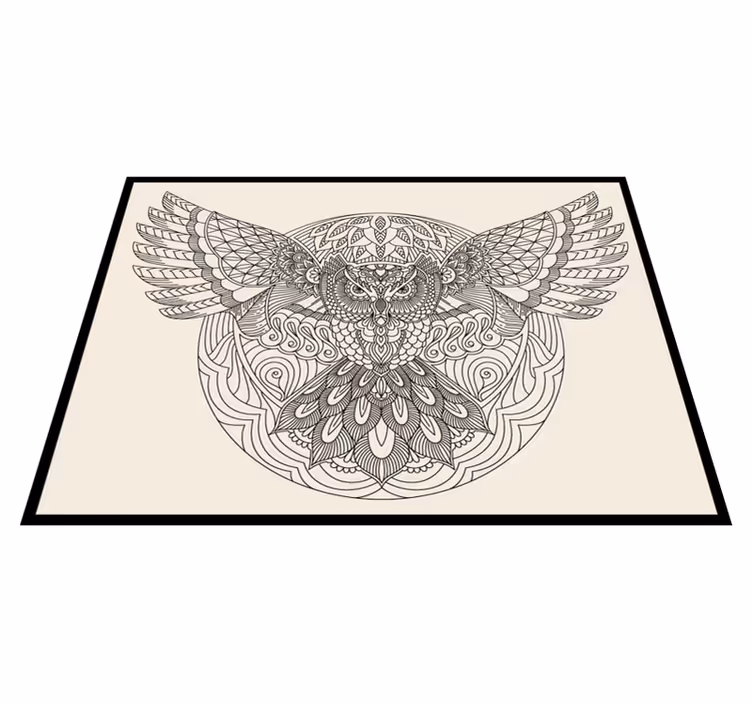 Covor vinil mandala model elegant de bufniță - TenStickers