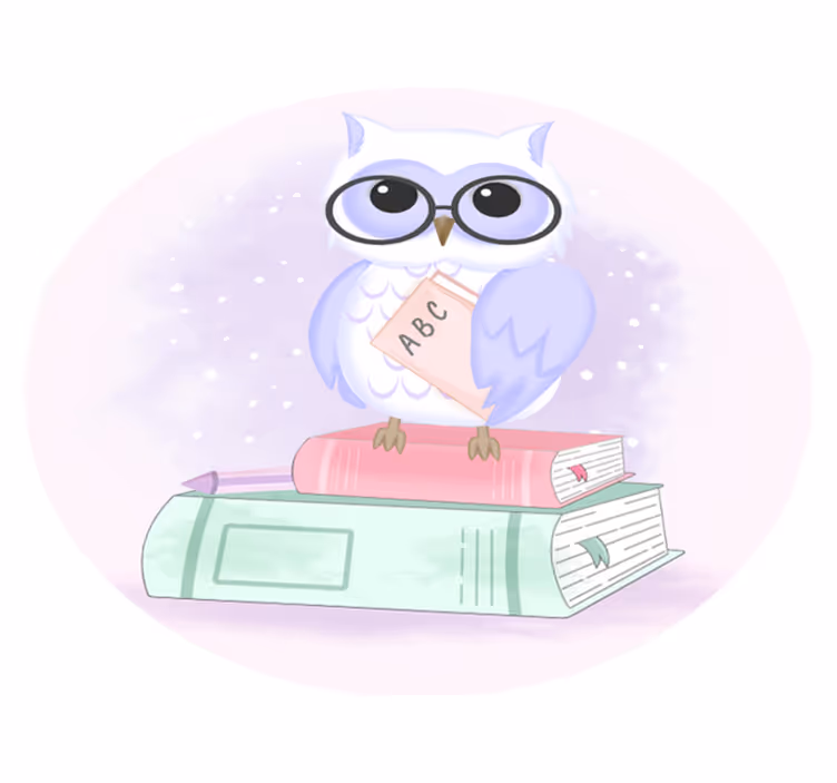 Covor vinil animal ilustrație inteligentă a bufniței - TenStickers