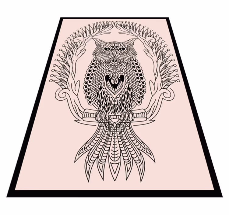 Covor vinil animal design mandala bufniță - TenStickers