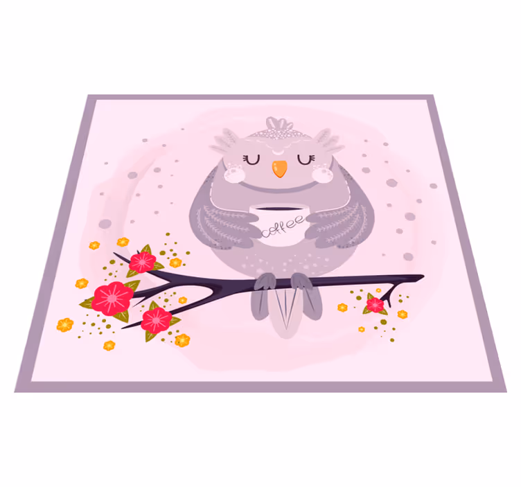 Covor vinil animal grafică fermecătoare cu bufniță - TenStickers