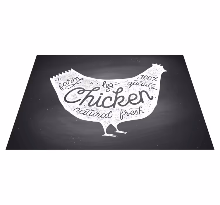 Covor de vinil pentru bucătărie pui proaspăt de fermă - TenStickers
