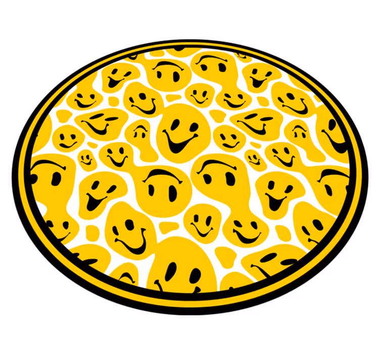 Covoruri vinil rotund colecție de fețe fericite - TenStickers