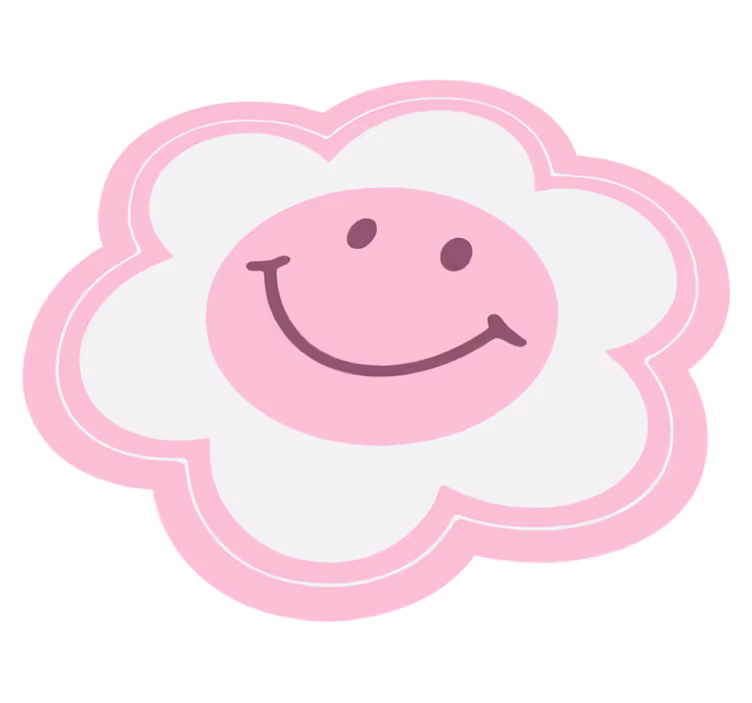Covor de vinil Adolescenți emblemă florală zâmbitoare - TenStickers